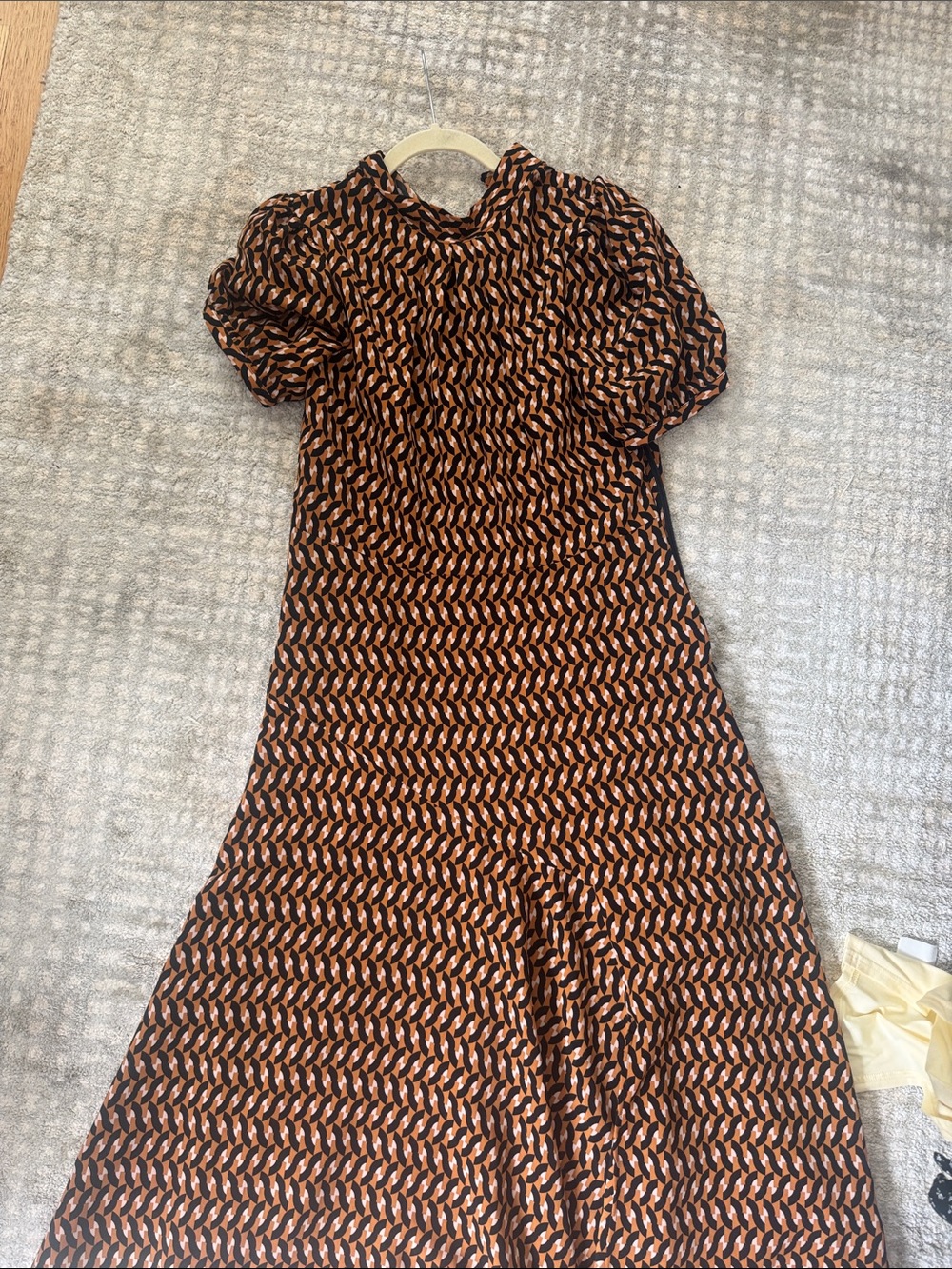 Who What Wear Brown & Black Geometric Maxi Dress